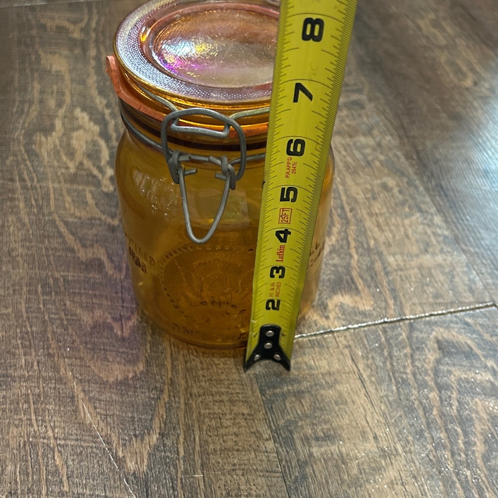 1965 Crownford China Co Italy‎ amber eagle mason one-quart jar - Picture 9 of 10